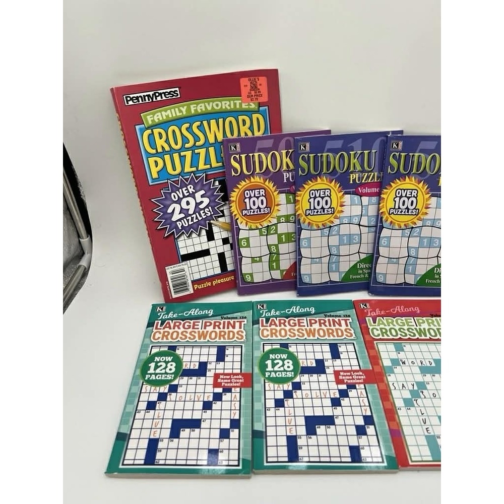 New Puzzle Book Lot Sudoku Crossword Large Print Pennypress Kappa 8 Books